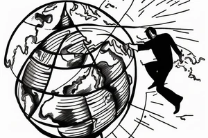 Man carrying weight of the world on his shoulders tattoo idea
