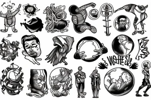Man carrying weight of the world on his shoulders tattoo idea