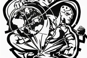 Man carrying weight of the world on his shoulders tattoo idea