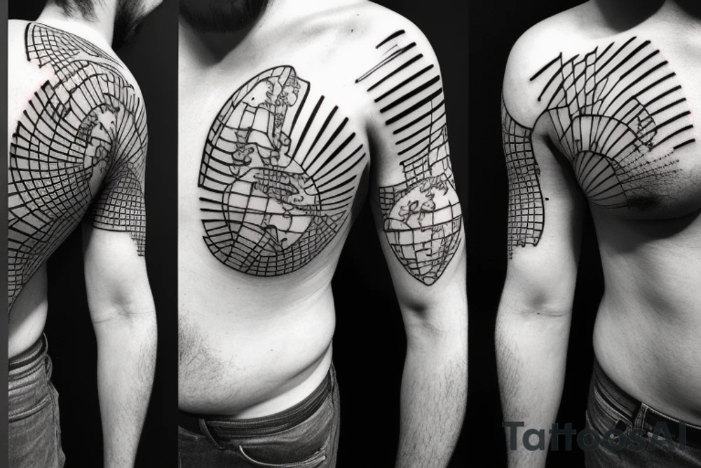 Man carrying weight of the world on his shoulders tattoo idea