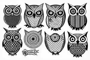 geometric tattoo owl tattoo idea
