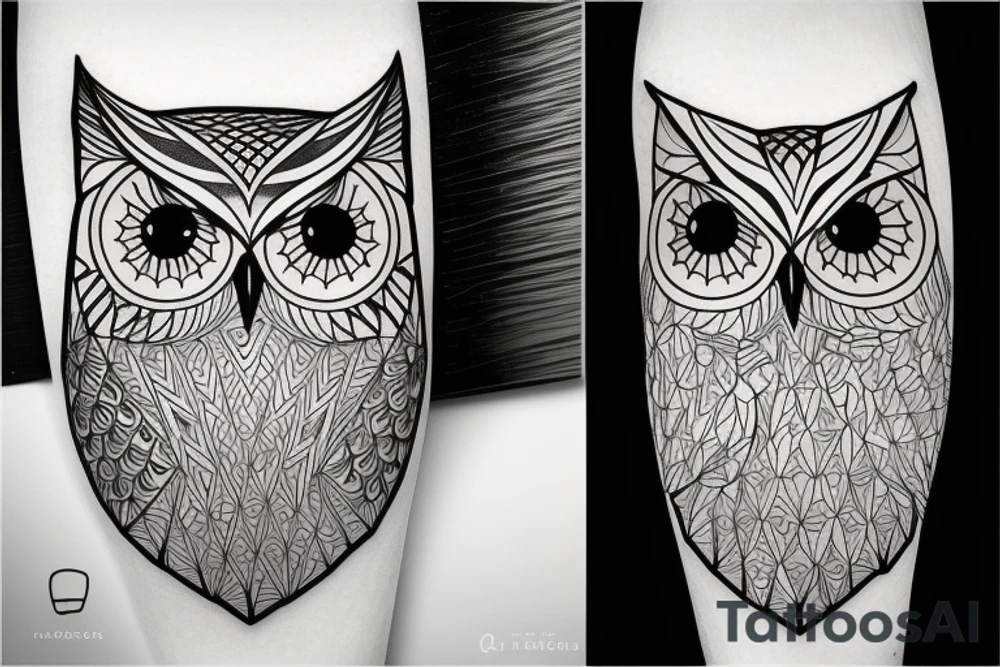 geometric tattoo owl tattoo idea