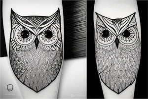 geometric tattoo owl tattoo idea