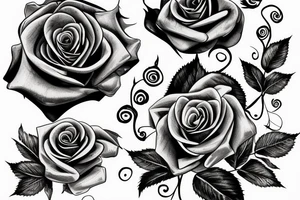 Branched red rose tattoo idea