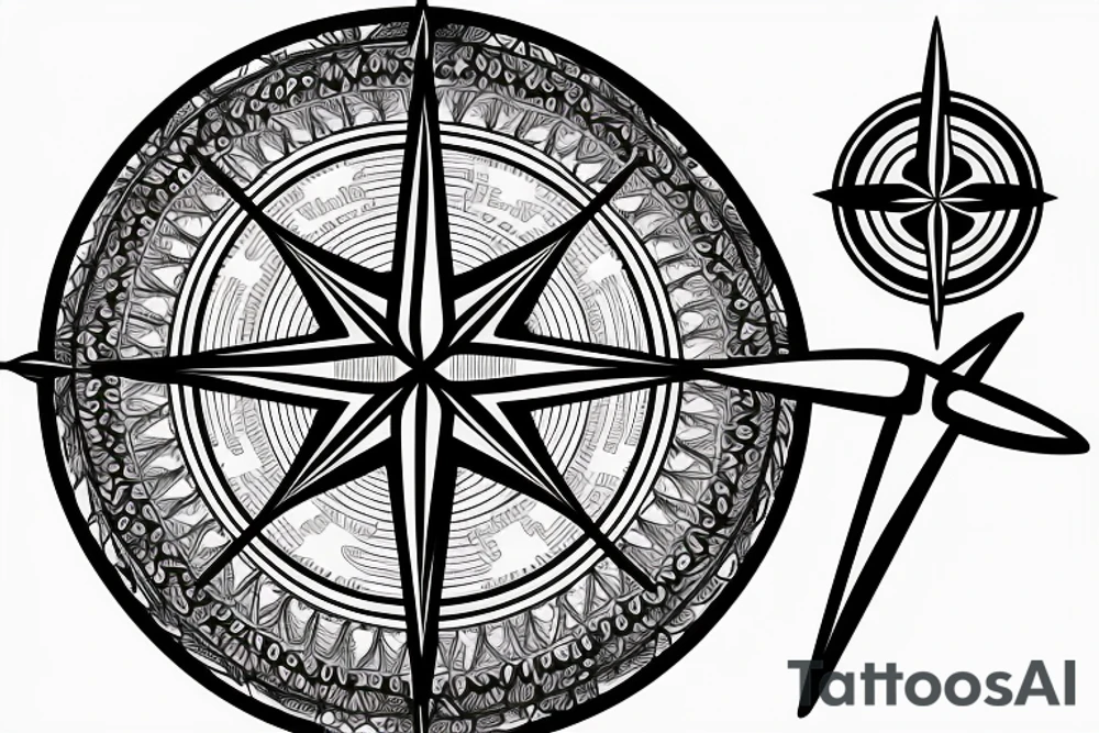 Compass with airplane tattoo idea