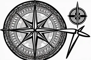 Compass with airplane tattoo idea