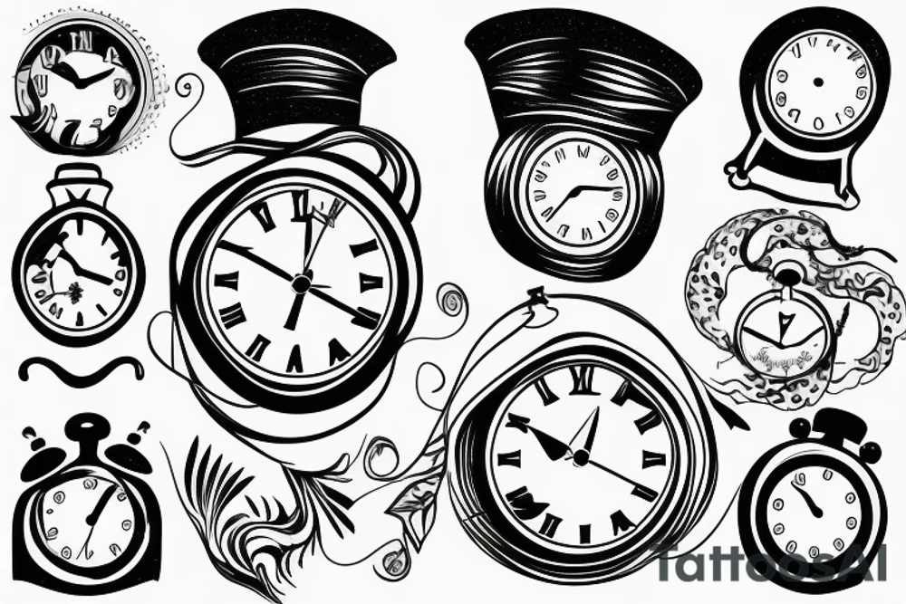 clock with sailors hat on top tattoo idea