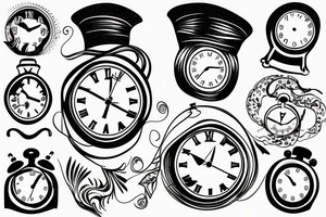 clock with sailors hat on top tattoo idea