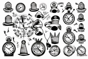 clock with sailors hat on top tattoo idea
