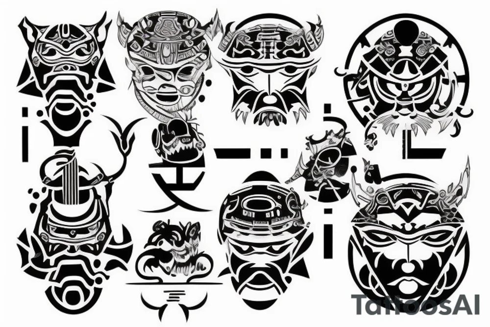 cyber sigil tattoo japnese oni tattoo idea