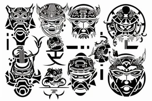cyber sigil tattoo japnese oni tattoo idea