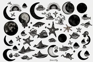 The moon and the sea tattoo idea