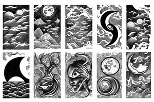 The moon and the sea tattoo idea