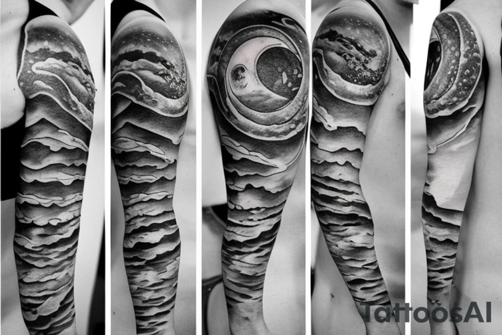The moon and the sea tattoo idea