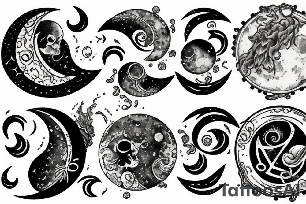 The moon and the sea tattoo idea