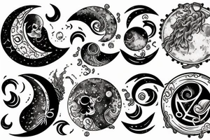 The moon and the sea tattoo idea