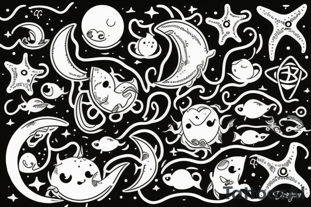 The moon and the sea tattoo idea