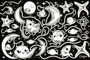 The moon and the sea tattoo idea