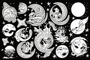 The moon and the sea tattoo idea