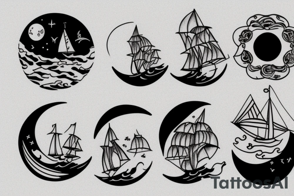 The moon and the sea tattoo idea