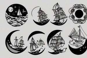 The moon and the sea tattoo idea