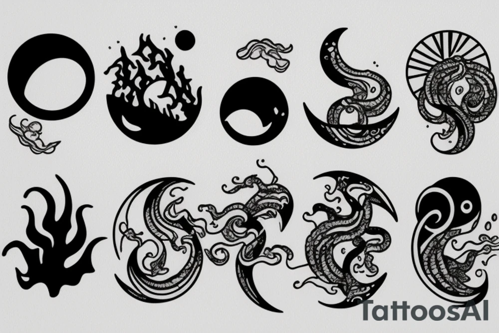 The moon and the sea tattoo idea