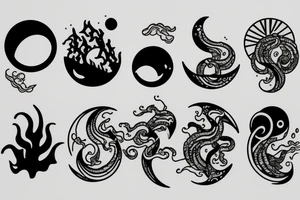 The moon and the sea tattoo idea