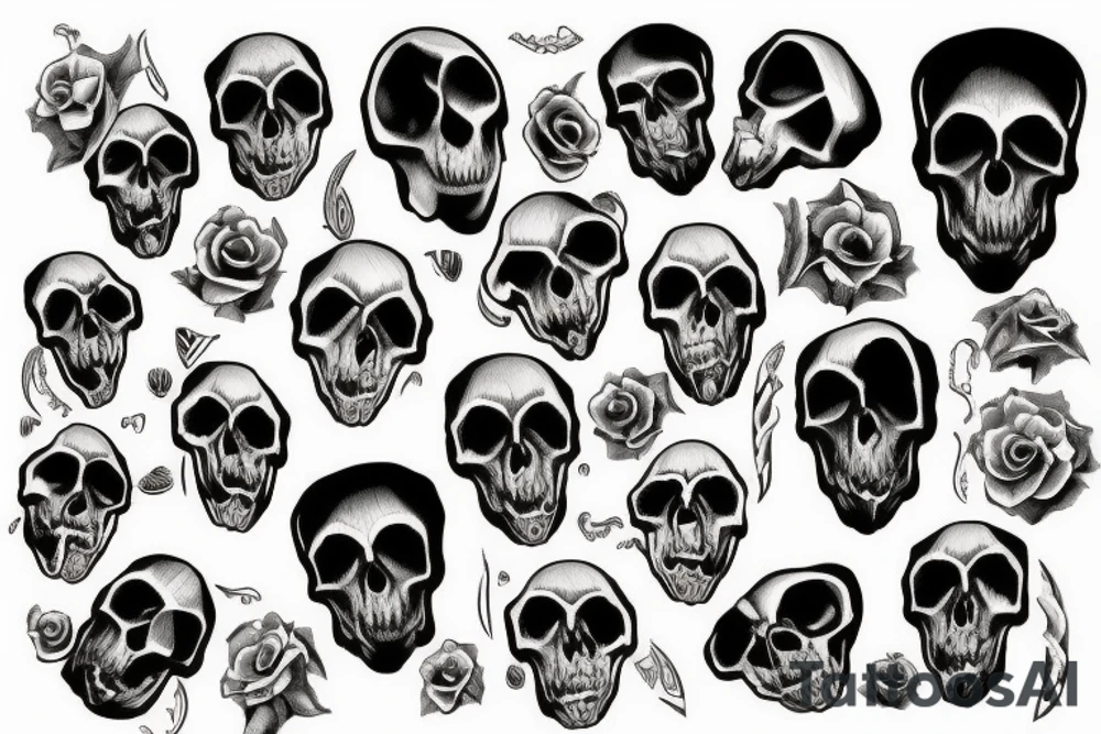 Teeth of a skull tattoo idea