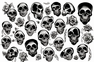 Teeth of a skull tattoo idea