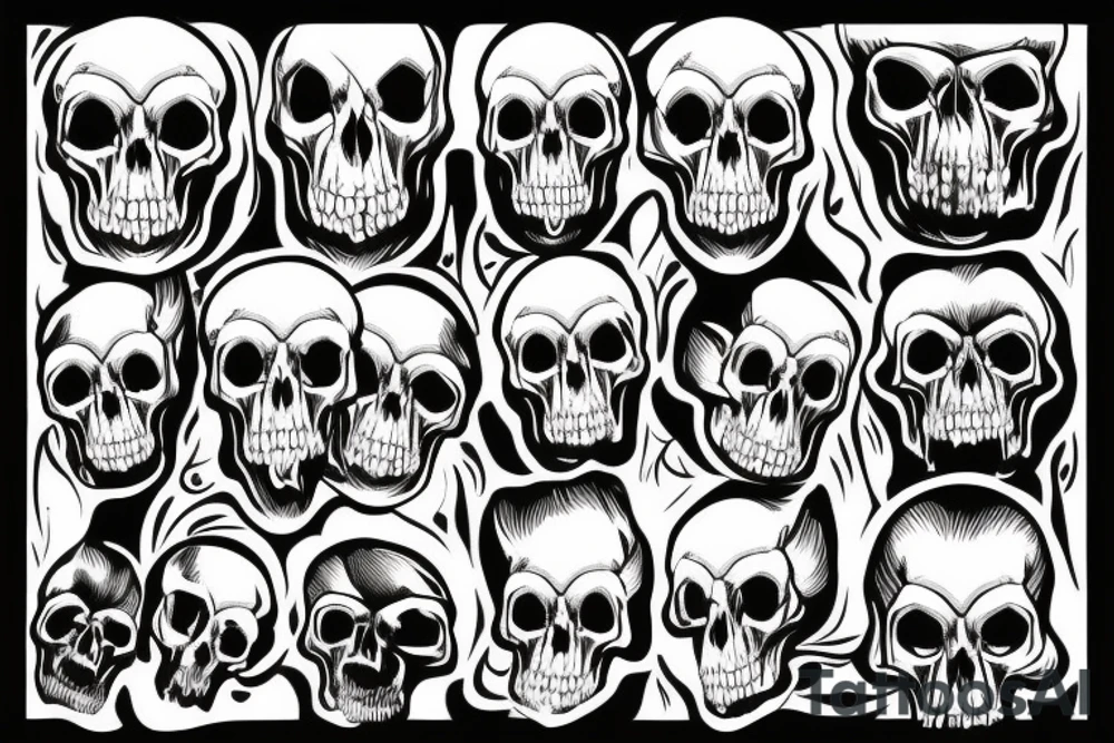 Teeth of a skull tattoo idea