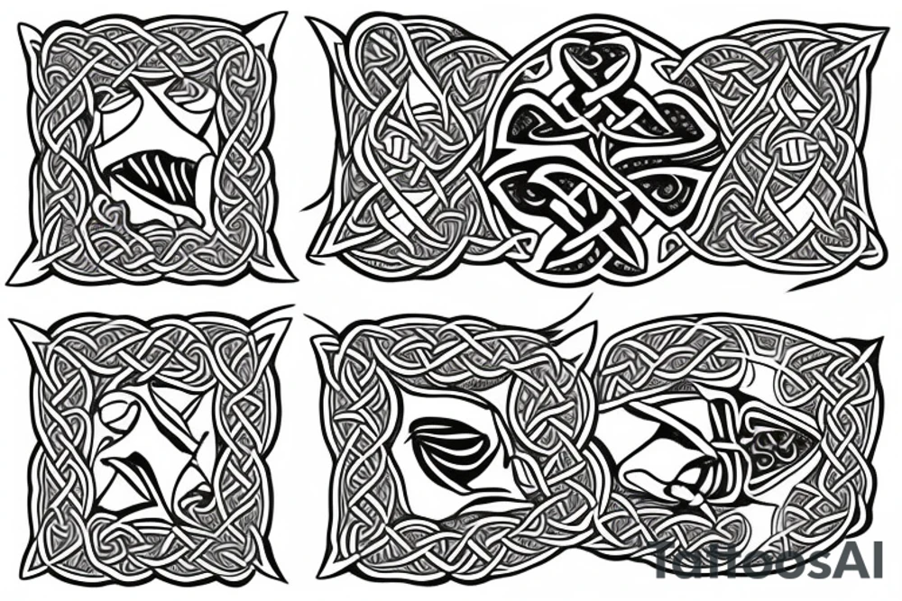 Celtic style manta ray tattoo idea