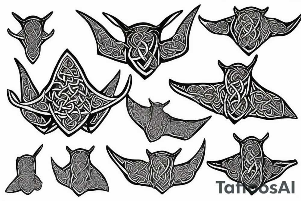 Celtic style manta ray tattoo idea