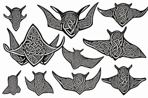 Celtic style manta ray tattoo idea