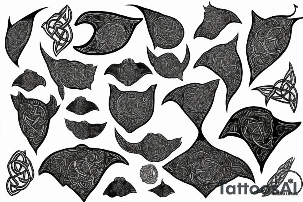 Celtic style manta ray tattoo idea