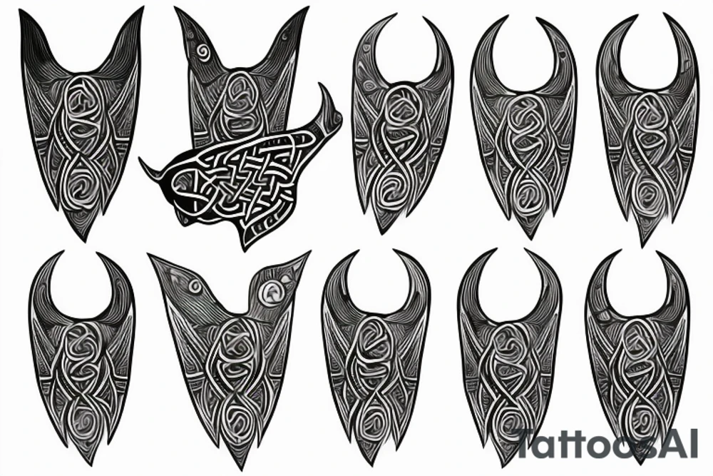 Celtic style manta ray tattoo idea