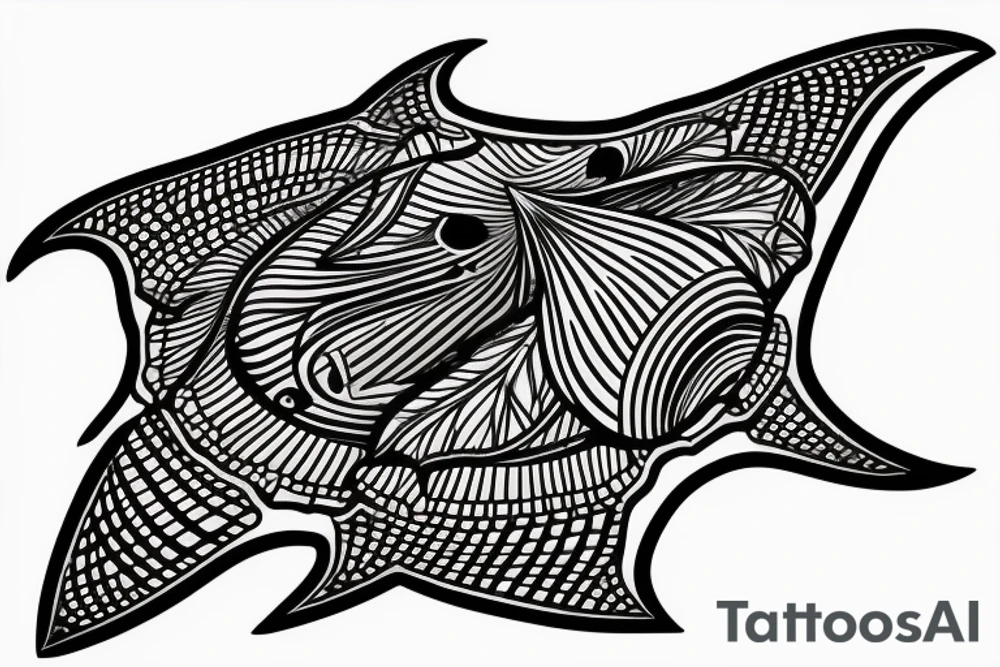 Pair of manta rays tattoo idea