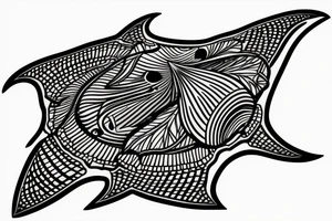 Pair of manta rays tattoo idea