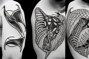 Pair of manta rays tattoo idea