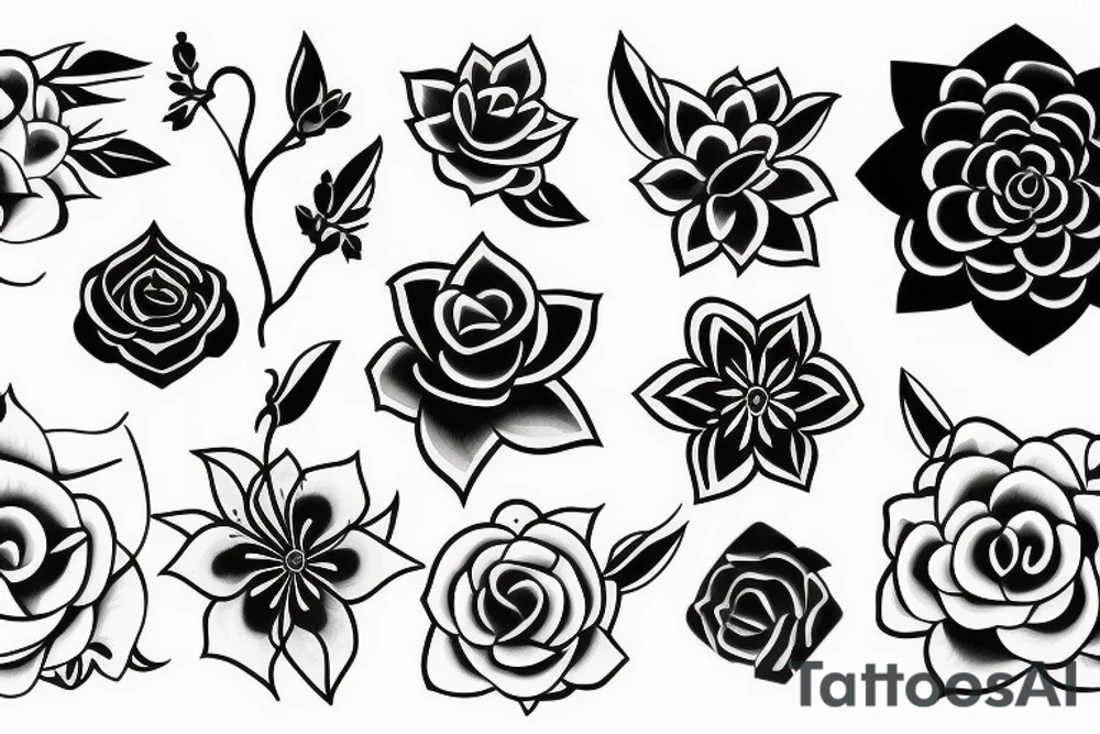 Flower black tattoo idea