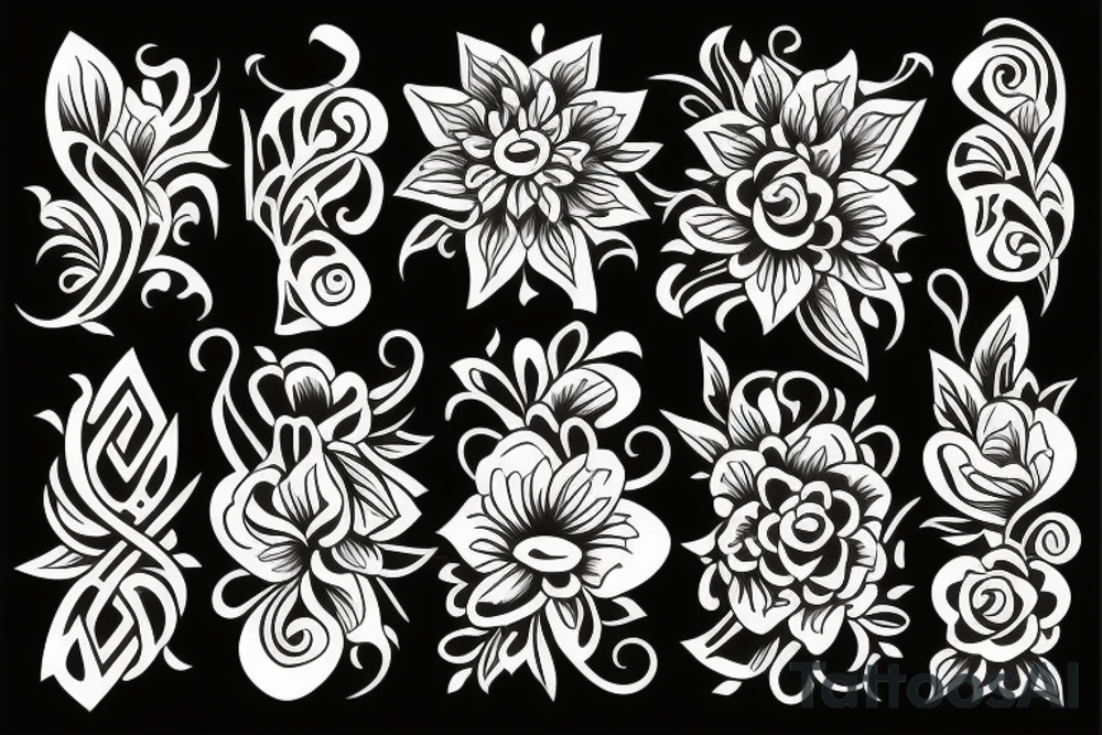 Flower black tattoo idea