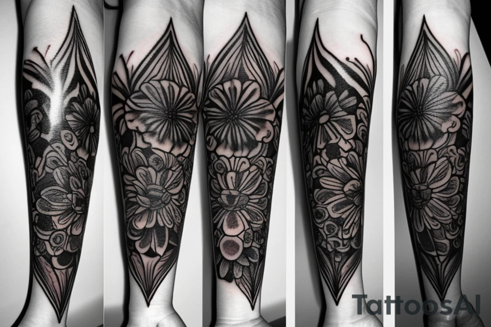 Long Flower tattoo idea