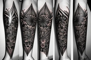 Long Flower tattoo idea