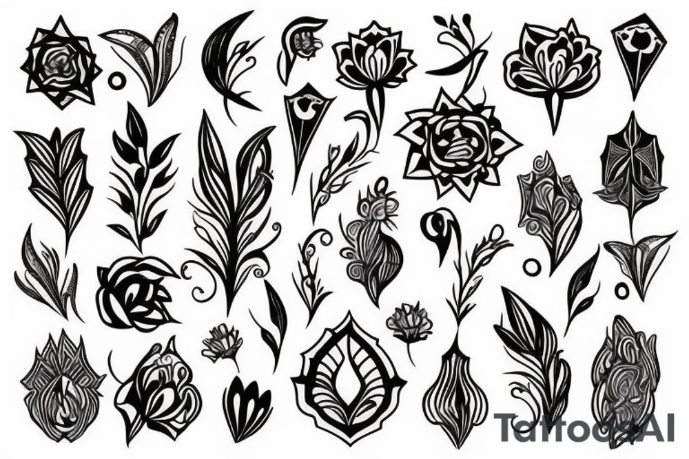 Long Flower tattoo idea