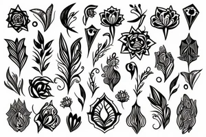 Long Flower tattoo idea