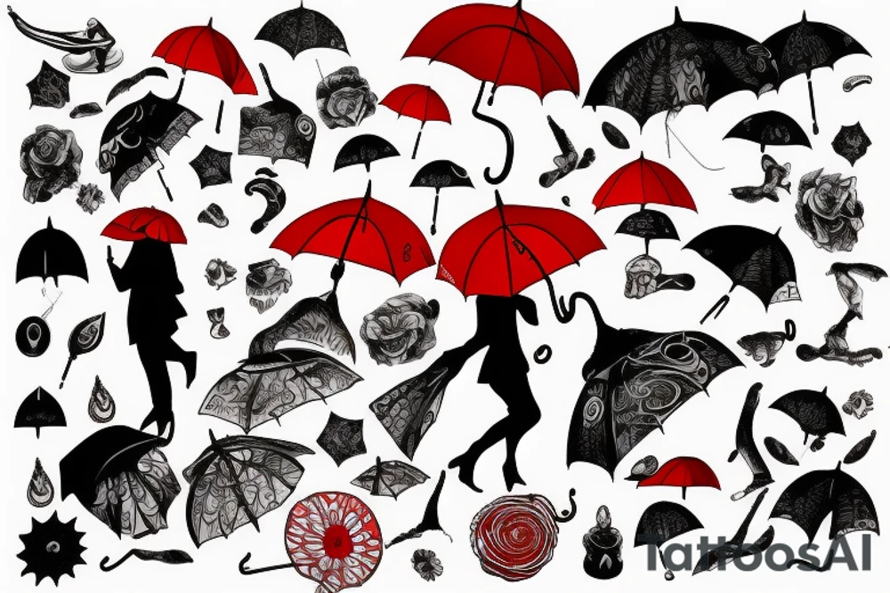 red umbrella tattoo idea