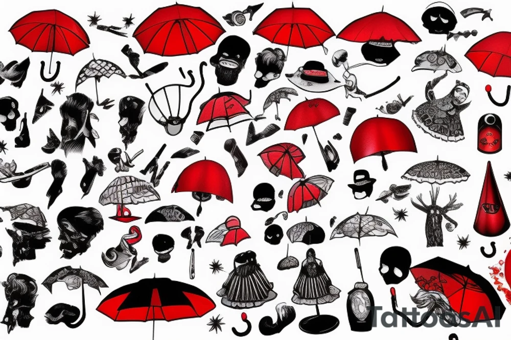one red umbrella tattoo idea
