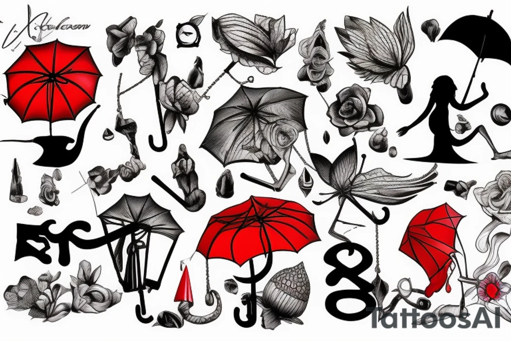 one red umbrella tattoo idea