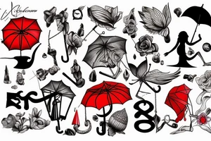 one red umbrella tattoo idea