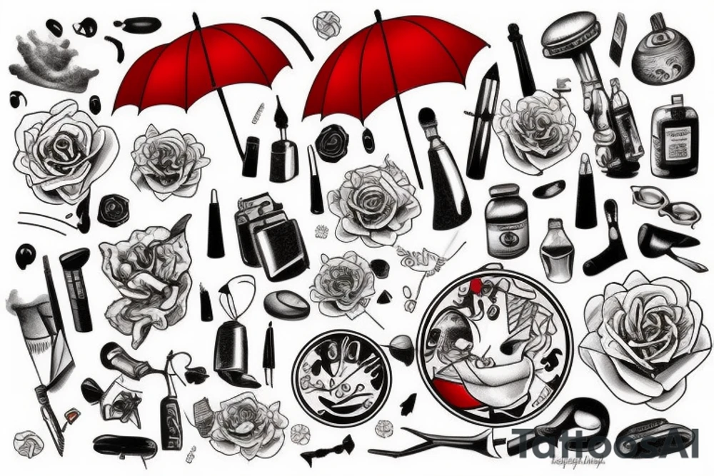 one red umbrella tattoo idea