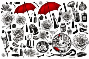one red umbrella tattoo idea